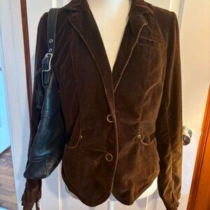 Y2K Fall Vibes Brown Velvet blazer